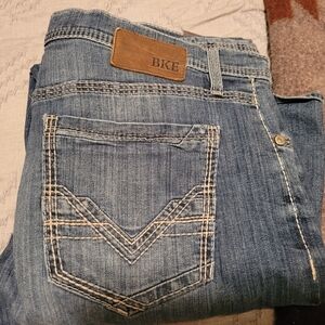 BKE Men's Light Blue Bootcut Jeans
